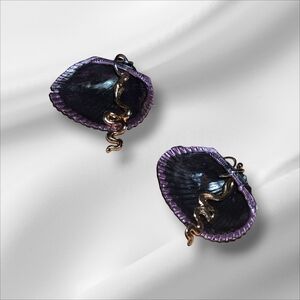 Elegant Purple and Gold Earrings